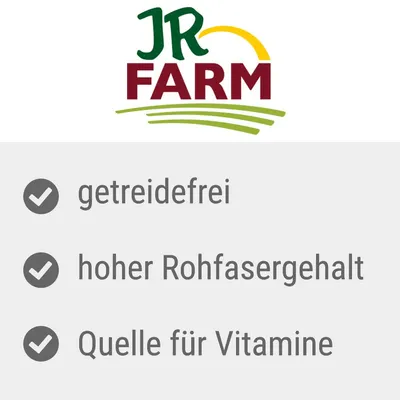 JR Farm. Getreidefrei, hoher Rohfasergehalt, Quelle für Vitamine.