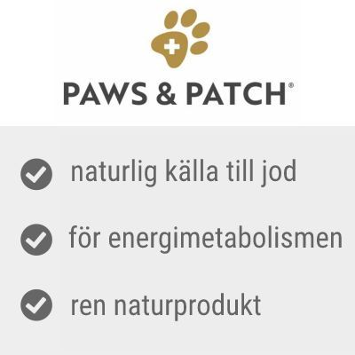 PAWS & PATCH. Naturlig källa till jod, för energimetabolismen, ren naturprodukt.