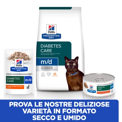 Hill's Prescription Diet m/d con Pollo umido in buste per gatti - 12 x 85 g 