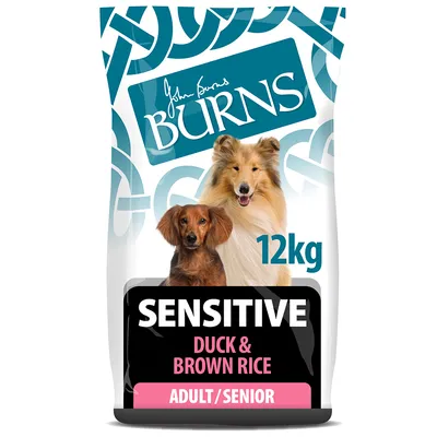 John Burns Sensitive Anka & Fullkornsris, Adult/Senior, 12 kg. Hundfoder för känslig matsmältning.
