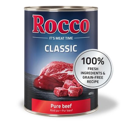 Rocco Classic óriáscsomag 24 x 400 g Marha & lazac, marha & kacsa, marha & vaddisznó, marha & rénszarvas