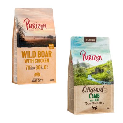 Purizon vegyes próbacsomag 2 x 400 g Bárány & hal + vaddisznó & csirke (új recept)