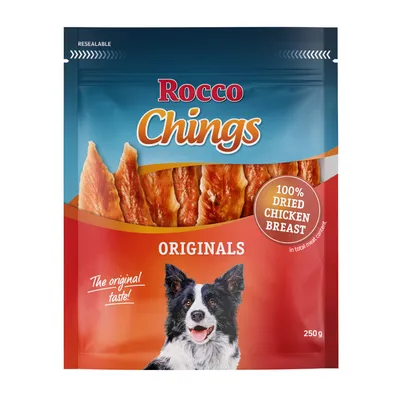 Gemischtes Probierpaket Rocco Chings Originals - Hühnerbrust Streifen & getrocknet, Entenbrust, Rind 900 g