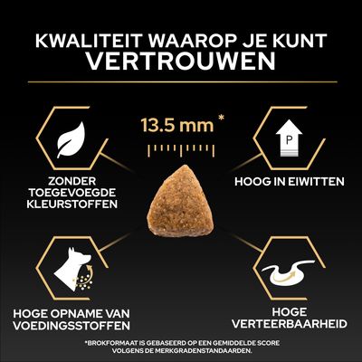 Krokettengrootte 13,5 mm, zonder toegevoegde kleurstoffen, hoge opname van voedingsstoffen, hoog eiwitgehalte, hoge verteerbaarheid. Kwaliteit waarop u kunt vertrouwen.