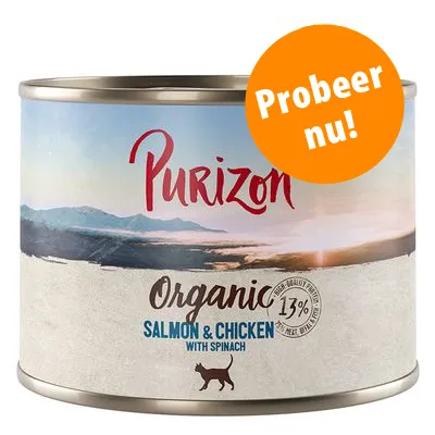 Purizon Organic Salmon & Chicken with Spinach kattenvoer, 13% eiwit. Probeer nu!