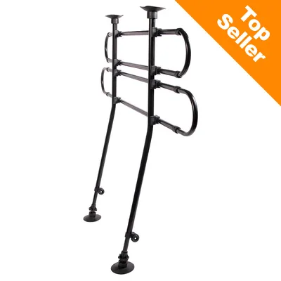 Barriera divisoria in metallo nero per auto, con tre barre orizzontali e supporti regolabili. Angolo arancione in alto a destra con testo: Top Seller.