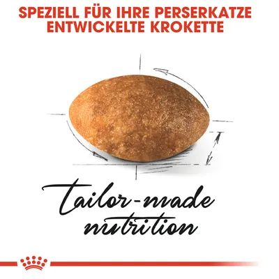 Speziell für Perserkatzen entwickelte Krokette. Tailor-made nutrition.