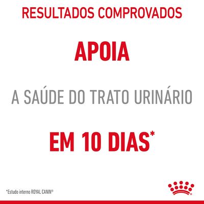 Resultados comprovados: apoia a saúde do trato urinário em 10 dias. *Estudo interno ROYAL CANIN.