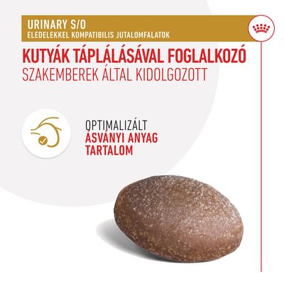 URINARY S/O eledellel kompatibilis jutalomfalatok, kutyák táplálásával foglalkozó szakemberek által kidolgozott, optimalizált ásványi anyag tartalom