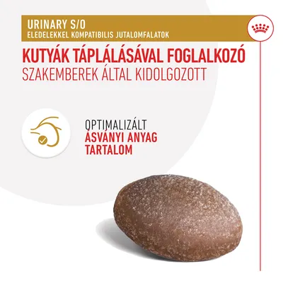 URINARY S/O eledellel kompatibilis jutalomfalatok, kutyák táplálásával foglalkozó szakemberek által kidolgozott, optimalizált ásványi anyag tartalom