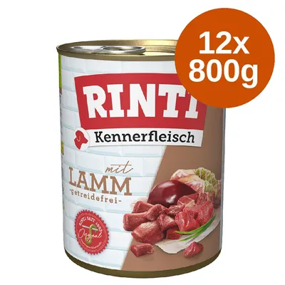 Rinti Kennerfleisch mit Lamm, getreidefrei. Packungsgrösse: 12x800g. Rinti seit 1983 Original.