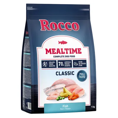 Rocco Mealtime Classic, compleet hondenvoer, vis. Graanvrij recept, 70% dierlijke ingrediënten, rijk aan verse vis. Verpakkingsgrootte: 1 kg.