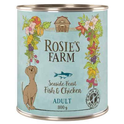 Sparpaket Rosie's Farm Adult 24 x 800 g Fisch & Huhn