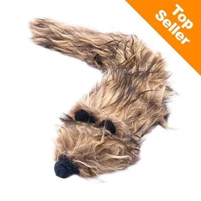 Plyslegetøj formet som et dyr med brun pels og sort snude. Øverst i hjørnet orange felt med teksten 'Top Seller'. Plyslegetøj formet som et dyr med brun pels og sort snude. Øverst i hjørnet orange felt med teksten 'Top Seller'.