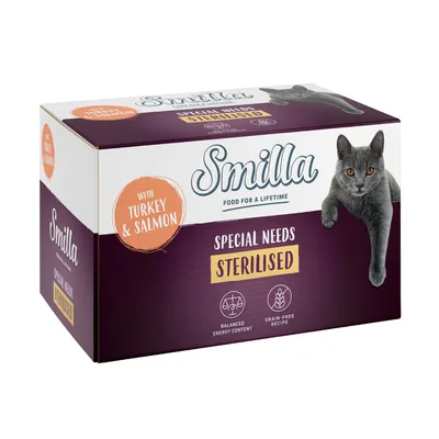Smilla Adult Sterilised Trays Saver Pack 24 x 100g - Turkey with Salmon