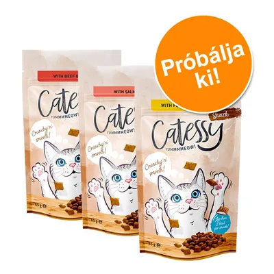 Catessy Snack macskaeledel 65 g, háromféle: with beef & cheese, with salmon, with poultry. Narancssárga körben: Próbálja ki! Catessy Snack macskaeledel 65 g, háromféle: with beef & cheese, with salmon, with poultry. Narancssárga körben: Próbálja ki!
