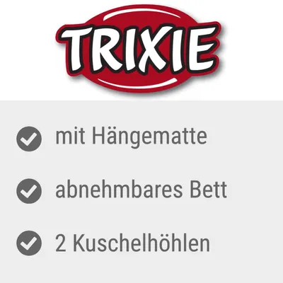 TRIXIE, mit Hängematte, abnehmbares Bett, 2 Kuschelhöhlen (Duitse tekst)