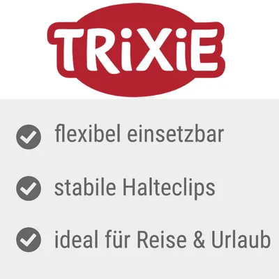 TRIXIE, flexibel einsetzbar, stabile Halteclips, ideal für Reise & Urlaub (texte en allemand)