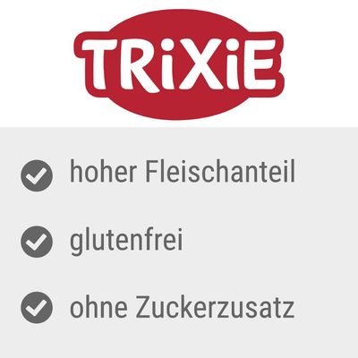 Trixie. Hoher Fleischanteil, glutenfrei, ohne Zuckerzusatz.