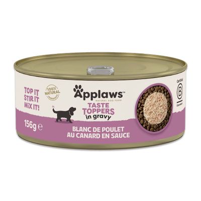 Lot économique Applaws Taste Toppers Natural en sauce 48 x 156 g - poulet, canard