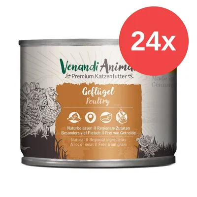 Výhodné balení: Venandi Animal 24 x 200 g - drůbeží