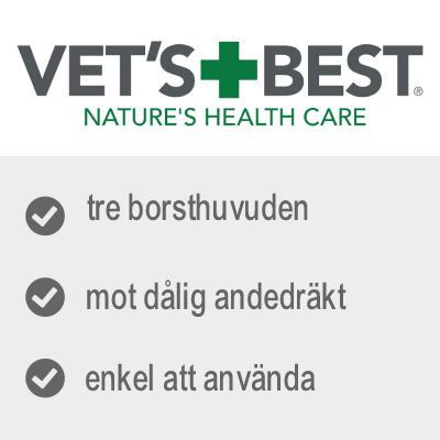 VET'S BEST NATURE'S HEALTH CARE. Tre borsthuvuden, mot dålig andedräkt, enkel att använda.