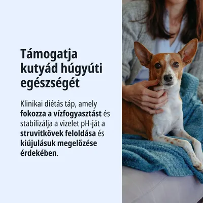 Klinikai diétás eledel, amely növeli a vízfogyasztást és stabilizálja a vizelet pH-értékét, hogy feloldja a struvit köveket és megelőzze azok újbóli kialakulását.