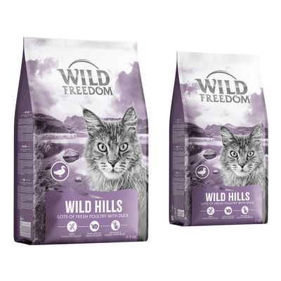 6,5 kg + 2 kg ingyen! 8, 5 kg Wild Freedom Adult gabonamentes 'Wild Hills' - kacsa