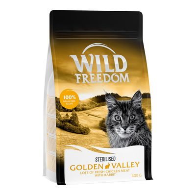 Wild Freedom suha mačja hrana 400 g po posebni ceni! Adult "Golden Valley" Sterilised zajec - recept brez žit