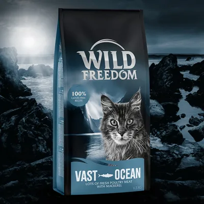 Wild Freedom Vast Ocean Katzenfutter, 100% getreidefreie Rezeptur, frisches Geflügelfleisch mit Makrele, 6,5 kg.