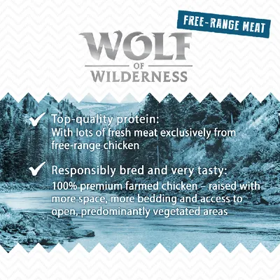 Top-quality protein with fresh meat from free-range chicken. Responsibly bred, 100% premium farmed chicken raised with more space, bedding and access to open vegetated areas.