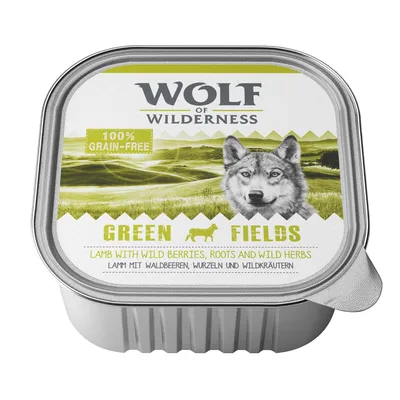 Wolf of Wilderness Green Fields. 100% без зърнени храни. Агнешко с горски плодове, корени и диви билки.