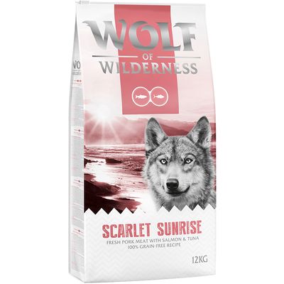 Lot Wolf of Wilderness 2 x 12 kg pour chien Scarlet Sunrise - saumon & thon