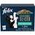 Felix Deliciously Sliced Fish Selection in Jelly, 12 pack with chunks rich in salmon, tuna, cod and plaice. Image shows food pieces on a plate.