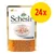 Schesir Adult in jelly, 24x. TUNAFISH AND CHICKEN WITH SHRIMPS. Obal kapsičky s miskou krmiva, text v několika jazycích. Schesir Adult in jelly, 24x. TUNAFISH AND CHICKEN WITH SHRIMPS. Obal kapsičky s miskou krmiva, text v několika jazycích.