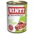 RINTI Kennerfleisch con cinghiale, senza cereali. Rinti dal 1983 Original. Immagine di pezzi di carne e ingredienti.
