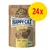 Confezione Happy Cat BIO Organic, pollo con tacchino. Testo visibile: Ohne Zuckerzusatz, Ohne künstliche Farb- und Konservierungsstoffe, Ohne Sojazusatz. 24x.