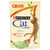 Purina Cat Chow Adult 1+ kattenvoer, zichtbaar met kip en courgette. Tekst in andere talen: '3 куркою з курчаком', 'Z KURCZAKIEM I CUKINIĄ'.