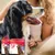 Large dog sitting beside a person with two boxes of FIPROtec flea and tick treatment for dogs shown in the foreground.