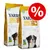 Yarrah Adult Dog Food, 2 poser. Synlig tekst: protein 25 %, fedt 13 %. Øko-mærke og illustration af hund. Rød procenttegn indikerer tilbud eller rabat. Yarrah Adult Dog Food, 2 poser. Synlig tekst: protein 25 %, fedt 13 %. Øko-mærke og illustration af hund. Rød procenttegn indikerer tilbud eller rabat.