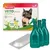 Spot-on treatment with margosa extract, repels fleas, up to 12 weeks protection, includes three single-use pipettes and packaging showing usage for cats.