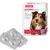 Worming tablets, pork flavoured, kills roundworms and tapeworms, effective in one dose, 4 tablets for dogs up to 40kg shown on packaging with two blister packs visible.