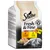 Sheba Fresh & Fine kattenvoer in saus, 6x50g, 2x met kalkoen, 4x met kip, 100% recyclebaar papier. Afbeelding van grijze kat en voer op een bord zichtbaar. Sheba Fresh & Fine kattenvoer in saus, 6x50g, 2x met kalkoen, 4x met kip, 100% recyclebaar papier. Afbeelding van grijze kat en voer op een bord zichtbaar.