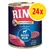 RINTI Singlefleisch Exclusive Ross Pur, 1 Protein Single, getreidefrei. Billede viser dåse med hestekød og mærke med '24x' i gul cirkel. RINTI Singlefleisch Exclusive Ross Pur, 1 Protein Single, getreidefrei. Billede viser dåse med hestekød og mærke med '24x' i gul cirkel.