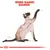 Text: BREED RANGE: SIAMESE. Illustration av en siameskatt som sitter och sträcker upp ena tassen. Texten är på engelska.