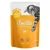 Pochette Smilla Adult 85 g, morceaux en sauce avec poulet et carottes, contient de la taurine, sans sucre ajouté, texte en anglais, image d’un chat gris sur l’emballage.