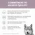 Tekst w języku angielskim: Commitment to highest quality. Regular checks by veterinarians, open declaration składu, best-selling grain-free dry dog food brand, opakowanie z materiału recyklingowego.
