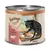 Feringa Adult Rind Hackbraten mit Karotte und Erbse, 200 g. Illustration einer schwarzen Katze neben einem Teller mit Futter. Text: 'Homemade taste begins with love'.