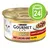 Purina Gourmet Gold, zarte Häppchen in Sauce mit Lachs und Huhn. Verpackung zeigt eine weisse Katze und ein grünes Symbol für 24 Dosen.