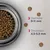 Kibble size information: diameter 9 to 11 mm, thickness 4.5 to 5.5 mm, shown with kibble pieces and a bowl of food.
